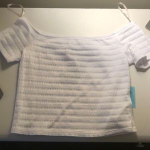 White off the shoulder crop top